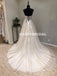 Cheap Spaghetti Straps Tulle Wedding Dress, Vintage A-Line Backless Apllique Wedding Dress, D1085