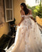 Fashion Tulle A-line Off Shoulder Backless Lace Wedding Dress, FC5093